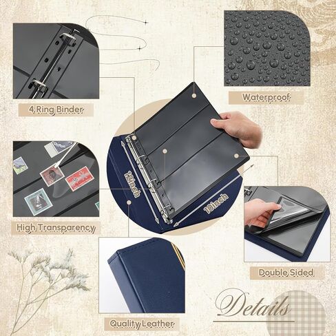Lewtemi Collecting Collecting Collection Collection Book Collection Collection Collection 20 Pages Binder Tweezer و Loop Magnifier جمع لوازم الجمع (الأزرق ، 1/2/3/4 صفوف) in Kuwait