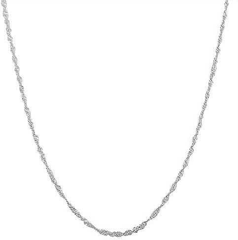 925 Sterling Silver 1.2 MM Singapore Italian Chain Necklace with Lobster Claw Clasp 16-30" in Saudi Arabia