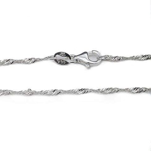925 Sterling Silver 1.2 MM Singapore Italian Chain Necklace with Lobster Claw Clasp 16-30" in Saudi Arabia