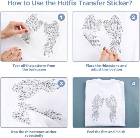 Superdant 8pcs قوس قزح الكريستال الحديد الحديد على النقل نقل DIY النقل ملصق قوس قزح بريق زخرفة النمط رينستون لوسائد القمصان 29.7x21cm in Kuwait