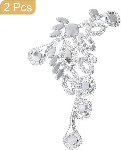 uxcell Crystal Rhinestone Hionsique ، Sew on Thebique Wedding Dress Decoration for Women DIY Assories حفل حفل زفاف AB ، Silver ، مجموعة واحدة in Saudi Arabia