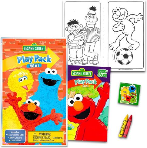 8 Pc Sesame Street Mini Party Favors Set - Bundle 8 Play Packs with Mini Coloring Books, Stickers, and Goodie Bags | Sesame Street Birthday Party Supplies Decorations in Saudi Arabia