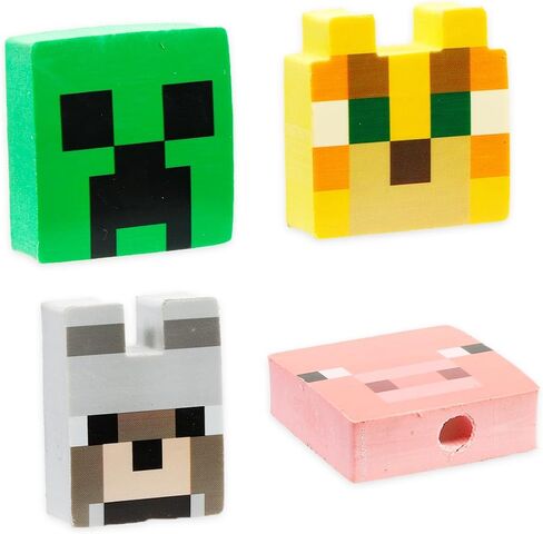 Minecraft Mechanical Pencils and Erasers Party Favors Bulk, 20 Pencils and 8 Erasers for Goodie Bags, Loot Bags, Classroom Prizes Plus More | Minecraft Party Supplies Kids, Boys, Girls in Saudi Arabia