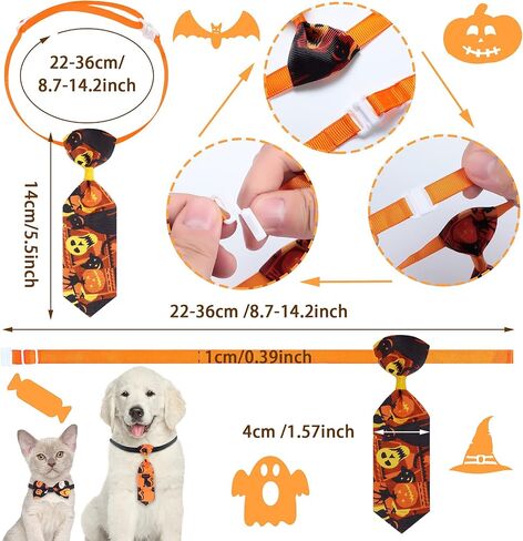 Frienda 32 Pcs Halloween Dog Bow Ties for Dogs Halloween Dog Collars Adjustable Dog Bow Ties Neckties Pumpkin Ghost Pet Bowtie Collar Accessories for Halloween Dog Pet Costume Decoration in Saudi Arabia