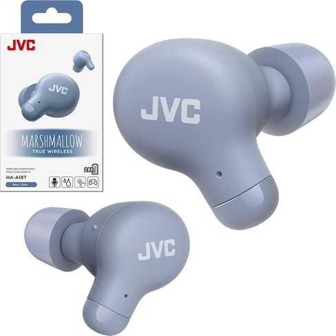 JVC New Marshmallow True Wireless Earbuds Headphones, Long Battery Life (up to 28 Hours), Sound with Neodymium Magnet Driver, Including Memory Foam Earpieces - HAA18TG (Green), Compact in Kuwait