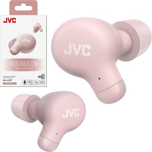 سماعات أذن JVC New Marshmallow True اللاسلكية، عمر بطارية طويل (يصل إلى 28 ساعة)، صوت مع محرك مغناطيسي نيوديميوم، بما في ذلك سماعات أذن من الإسفنج الذكي - HAA18TG (أخضر)، صغير الحجم in Saudi Arabia