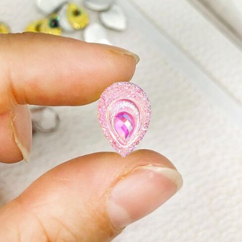 50 pcs راتنج ملون إسقاط طاووس العين راينستون ، ملم ماء إسقاط راتنجات الظهير ، للأكياس ، واللباس ، والأحذية ، والحرف المزخرفة الزفاف ديي (أخضر فاتح) in Kuwait
