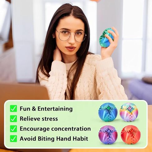 4 حزمة الترس كرات تململ ألعاب ، ثلاثية الأبعاد المطبوعة الإجهاد التروس الانحناء مكعب للبالغين والأطفال ، وهدايا DESITE DESITAT in Saudi Arabia