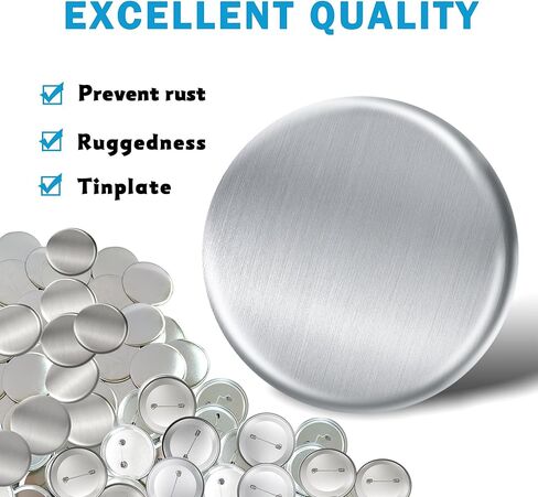 150 PCS Button Maker Supplies 58 مم/2.28 بوصة لوازم الأزرار ، و 50pcs غطاء معدني مقاوم للصدأ والغطاء الخلفي للدسم الهولندي والأفلام الصافية لآلة شارة دبوس DIY in Kuwait