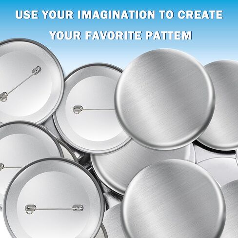 150 PCS Button Maker Supplies 58 مم/2.28 بوصة لوازم الأزرار ، و 50pcs غطاء معدني مقاوم للصدأ والغطاء الخلفي للدسم الهولندي والأفلام الصافية لآلة شارة دبوس DIY in Kuwait