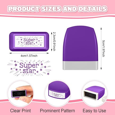 Crtiin 8 Pcs Teacher Stamps for Grading Classroom Parent Signature Teacher Self-Inking Stamp Set for Homework Supplies Motivational Encouraging and Colorful Set in Saudi Arabia