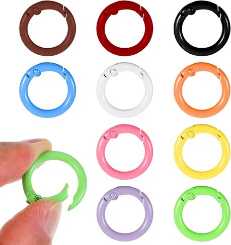 50pcs زنبرك معدني o حلقات ، 1 بوصة مستديرة carabiner ملونة جولة الربيع حلقة المفاجئة لإكسسوارات DIY صنع الحرفة in Saudi Arabia