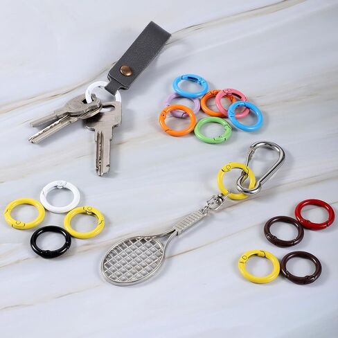 50pcs زنبرك معدني o حلقات ، 1 بوصة مستديرة carabiner ملونة جولة الربيع حلقة المفاجئة لإكسسوارات DIY صنع الحرفة in Saudi Arabia