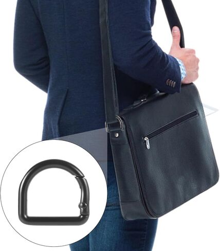 6pcs D Ring Spring Key Hooks, Metal Keychain Clip Locking D Ring Carabiner Clip Spring Snap Hook Fasteners Keyring Buckle Clamps for Belt Backpack Handbag Purse Strap, Black in Saudi Arabia