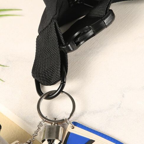6pcs D Ring Spring Key Hooks, Metal Keychain Clip Locking D Ring Carabiner Clip Spring Snap Hook Fasteners Keyring Buckle Clamps for Belt Backpack Handbag Purse Strap, Black in Saudi Arabia