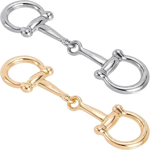 2 PCS Horsebbit Silk Silk Buckle ، مشبك خيول بسيط وأنيق ، حلقة وشاح للنساء (الذهب ، الفضة) in Kuwait