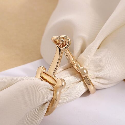 2 PCS Horsebbit Silk Silk Buckle ، مشبك خيول بسيط وأنيق ، حلقة وشاح للنساء (الذهب ، الفضة) in Kuwait