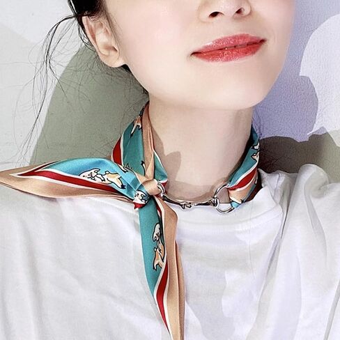 2 PCS Horsebbit Silk Silk Buckle ، مشبك خيول بسيط وأنيق ، حلقة وشاح للنساء (الذهب ، الفضة) in Kuwait