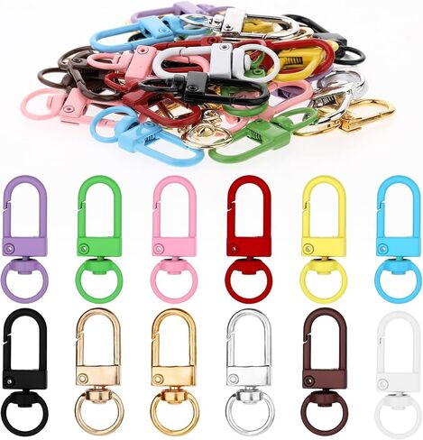 36pcs مشابك ملونة من مخلب جراد البحر ، حزام حبل دوارة مع حلقات مفاتيح ملحقات DIY لسنانير للموصلات مفاتيح للأكياس صنع المجوهرات ، الحرفية 12 ألوان in Saudi Arabia