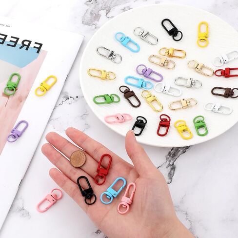 36pcs مشابك ملونة من مخلب جراد البحر ، حزام حبل دوارة مع حلقات مفاتيح ملحقات DIY لسنانير للموصلات مفاتيح للأكياس صنع المجوهرات ، الحرفية 12 ألوان in Saudi Arabia