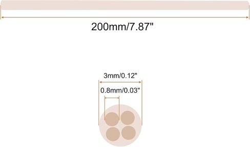 MECCANIXITY السيراميك غطاء الحرارية أنبوب 1.5x6x300 مللي متر الحرارية غطاء حماية السيراميك البيج 4 حفرة اكسيد الالمونيوم أنبوب للموقد وإدراج in Saudi Arabia