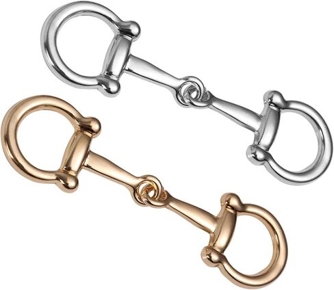 2PCS Horsebit Silk Silk Clips ، Sploy Negant Ring Ring Clip Cilk Horse Bit Clasp for Woman (Gold ، Silver) in Saudi Arabia