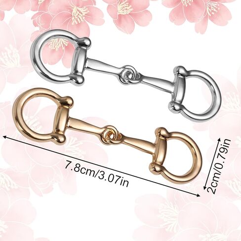 2PCS Horsebit Silk Silk Clips ، Sploy Negant Ring Ring Clip Cilk Horse Bit Clasp for Woman (Gold ، Silver) in Saudi Arabia