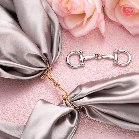 2PCS Horsebit Silk Silk Clips ، Sploy Negant Ring Ring Clip Cilk Horse Bit Clasp for Woman (Gold ، Silver) in Saudi Arabia