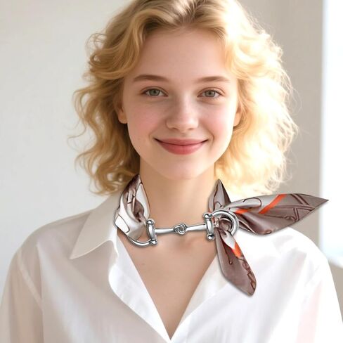 2PCS Horsebit Silk Silk Clips ، Sploy Negant Ring Ring Clip Cilk Horse Bit Clasp for Woman (Gold ، Silver) in Saudi Arabia