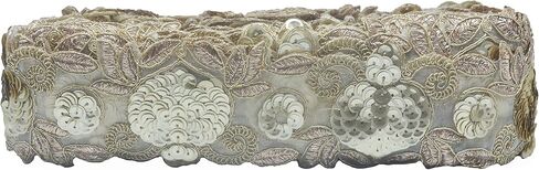 Craft Love Net Net Floral Sequence Lace Border Golden 9.2 ياردة/8.5 متر لبلوزة ساري DuPatta Lehenga تصميم الخياطة وما إلى ذلك (عرض 7 سم) (التصميم 3) in Kuwait