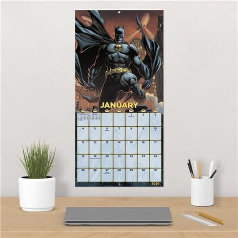 Batman Calendar 2026 - Deluxe 2026 DC Comics Bruce Wayne Wall Bunddle مع أكثر من 100 ملصق تذكير (هدايا مدينة Gotham ، اللوازم المكتبية) in Saudi Arabia