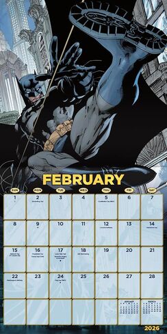Batman Calendar 2026 - Deluxe 2026 DC Comics Bruce Wayne Wall Bunddle مع أكثر من 100 ملصق تذكير (هدايا مدينة Gotham ، اللوازم المكتبية) in Saudi Arabia