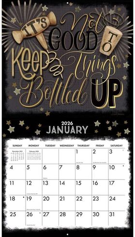 Lang Companies, Happy Hour 2026 Wall Calendar, 13.4'' X 12'', 12-Month Calendar with Stapled Binding in Saudi Arabia