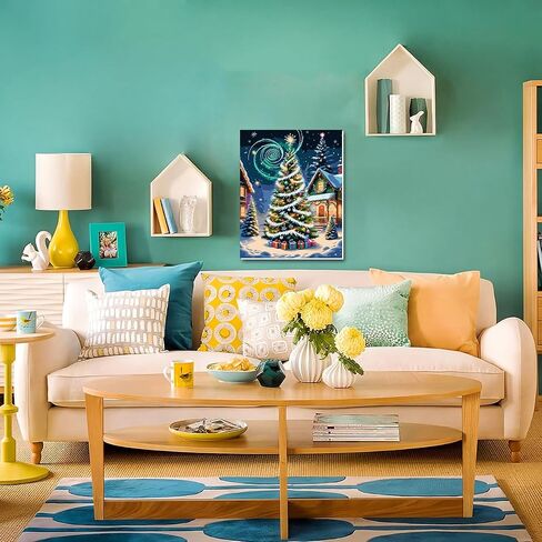 Gougoufafa Christmas Tree Paint بواسطة أرقام أرقام للبالغين- طلاء شجرة عيد الميلاد بواسطة أرقام أرقام للمبتدئين ، الطلاء البالغ من أدوات الأرقام على الحرف Canvas Arts للبالغين (16 × 20 بوصة) in Saudi Arabia