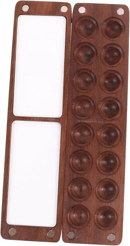 COHEALI Mini Black Walnut Wooden Watercolor Palette Box Lid Portable Paint Storage Case for Artists Students and Artisans for Travel and Outdoor Painting in Saudi Arabia