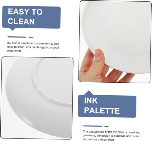2pcs Decorative Ink Dish Plate Lightweight and Durable Plastic Ink Container for Calligraphy and Art for Study Present Decoration in Saudi Arabia