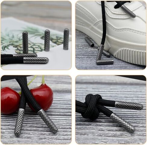 إكسسوارات قبعة Valiclud Hat Tip Tips رؤوس الحاشية حزام مشبك 10pcs aglets المعادن الاستبدال سلك نهاية هوديي كبسولات الحذاء الطرف الدانتيل الطرف نهاية لإصلاح الملحقات ، 2.23x0.50x0.50 سم ، أسود ، أسود in Kuwait