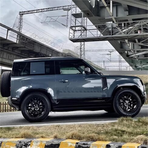 متوافق مع Land Rover Defender 90 Side Skirt Black Bodykit الأمامي الخلفي لفائف الزاوية الجانبية التنانير in Kuwait
