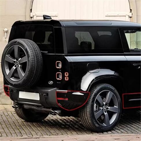 متوافق مع Land Rover Defender 90 Side Skirt Black Bodykit الأمامي الخلفي لفائف الزاوية الجانبية التنانير in Kuwait