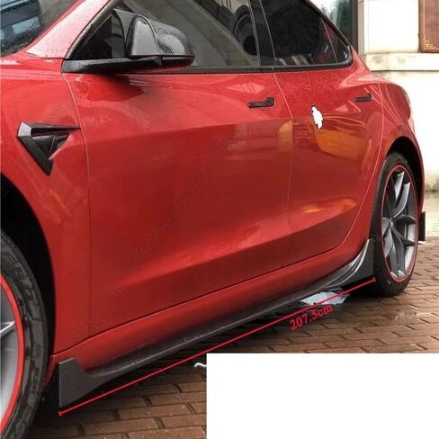 شفرات امتداد Car Side Extension Gloss ملحقات سوداء متوافقة مع Tesla Model 3 2017-2022 4PCS DOPFUSER SPOPFUSER (Gloss Black) in Kuwait