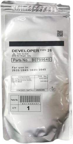 520g Black Developer Powder Type 26 Compatible with Models 2035 2045 3035 3045 AF2035 AF2045 AF3035 AF3045 in Saudi Arabia