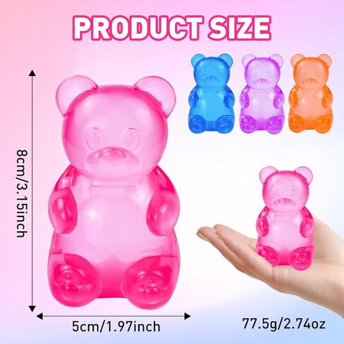 Squishy Toys Bear Stress Balls Squishy Fidget Toys for Anxiety Relief for Adults & Kids for Birthday Gifts Party Gifts-Rosy in Kuwait