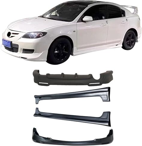 متوافق مع Mazda 3 2010 2011 2012 2013 2014 Front Lip Lip Lip Side Trailts Diffuser ABS Material Car Pumper Lip Car Accessories in Kuwait
