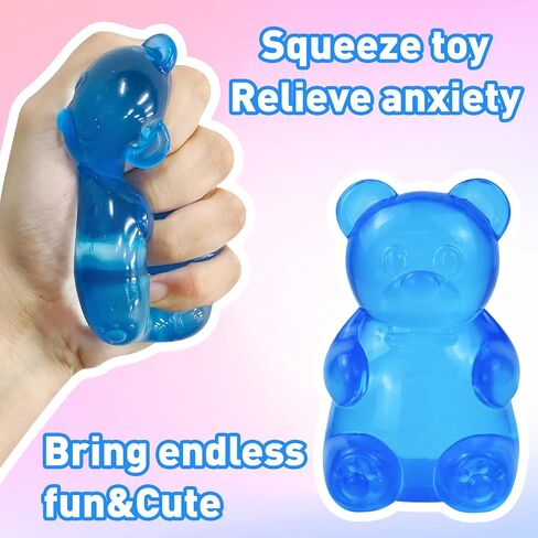 Squishy Toys Bear Stress Balls Squishy Fidget Toys for Anxiety Relief for Adults & Kids for Birthday Gifts Party Gifts-Rosy in Kuwait