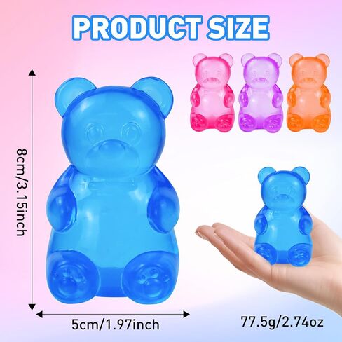 Squishy Toys Bear Stress Balls Squishy Fidget Toys for Anxiety Relief for Adults & Kids for Birthday Gifts Party Gifts-Rosy in Kuwait