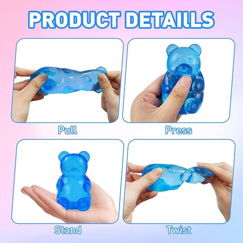 Squishy Toys Bear Stress Balls Squishy Fidget Toys for Anxiety Relief for Adults & Kids for Birthday Gifts Party Gifts-Rosy in Kuwait