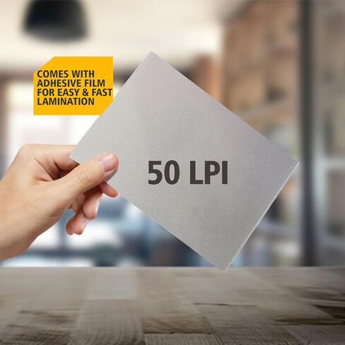 Lenticular Sheet 50 LPI 6"x4" With Adhesive Back For Flip, Motion, 3D Photo Printing (Pack of 10 Sheets) (Brand : print6D) in Saudi Arabia