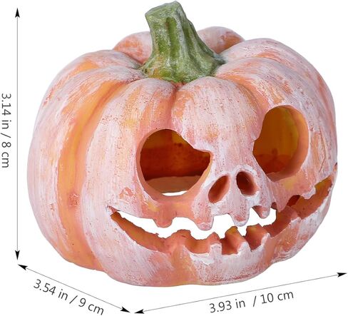 Halloween Pumpkin Fish Hideout ، الديكور راتنج مائي ، زخرفة أسماك برتقالية ، 3.93 × 3.54 × 3.14 بوصة in Saudi Arabia