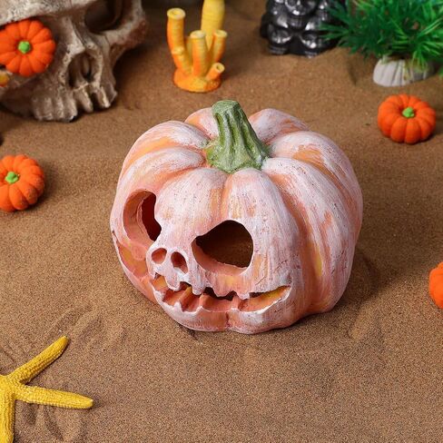 Halloween Pumpkin Fish Hideout ، الديكور راتنج مائي ، زخرفة أسماك برتقالية ، 3.93 × 3.54 × 3.14 بوصة in Saudi Arabia