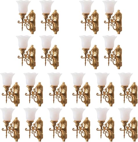 Yarnow 20 pcs مصغرة مصغرة شمعة الشمعدان أضواء الشمعدان للدمى - 1:87 مصابيح طاولة الرمال النموذجية ، الضوء الأصفر الدافئ in Saudi Arabia